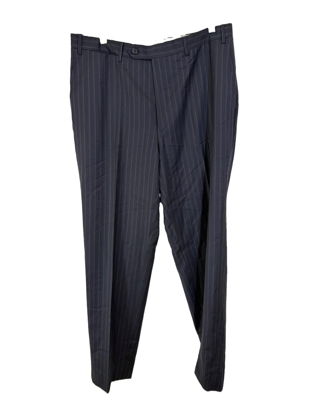 Canali Pantalone Navy Pin Strip Blue Men’s Dress Pants 36 by 30 100% Wool Italy